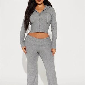 Fashion Nova Taupe Ribbed Set